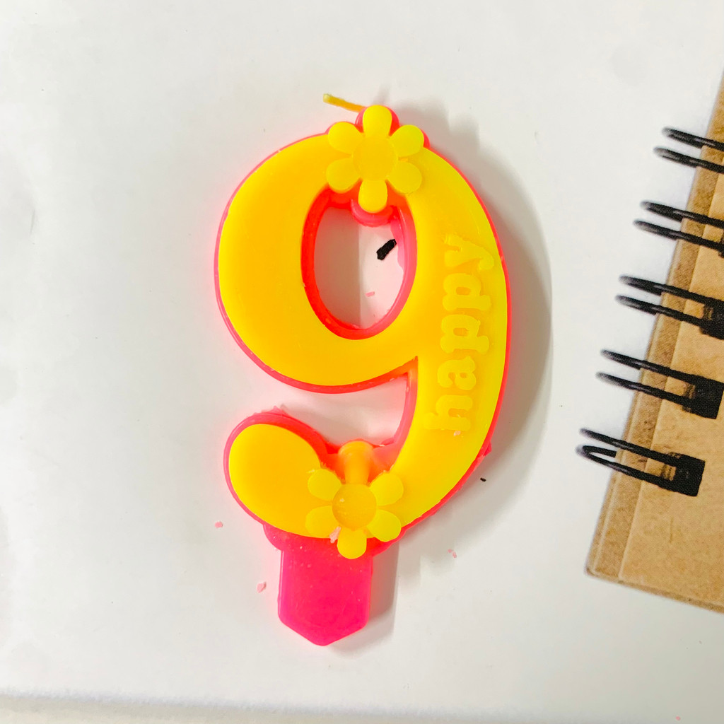 Nến Số Hồng Vàng Hoa Cúc  Siêu Đẹp, Phụ Kiện Bánh Kem,Đồ Trang Trí Bánh Sinh Nhật Bánh Kem