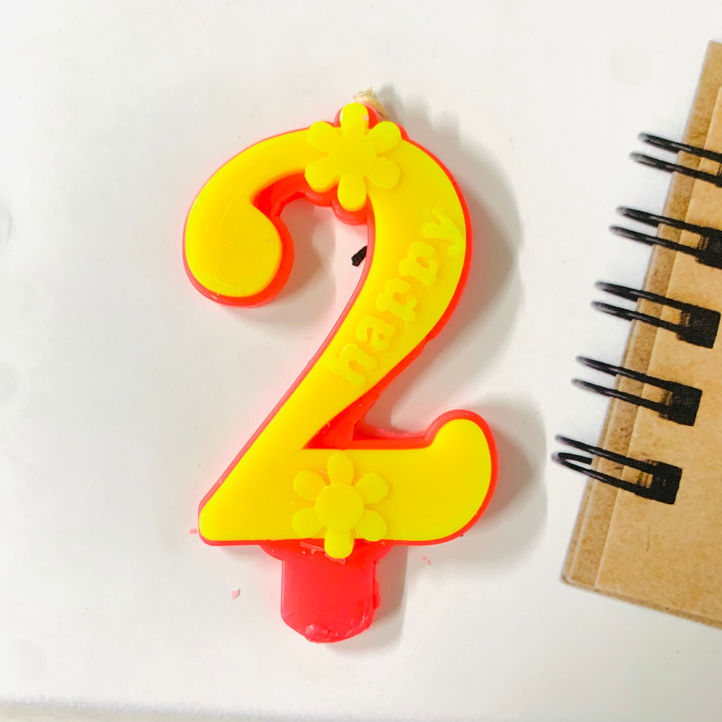 Nến Số Hồng Vàng Hoa Cúc  Siêu Đẹp, Phụ Kiện Bánh Kem,Đồ Trang Trí Bánh Sinh Nhật Bánh Kem