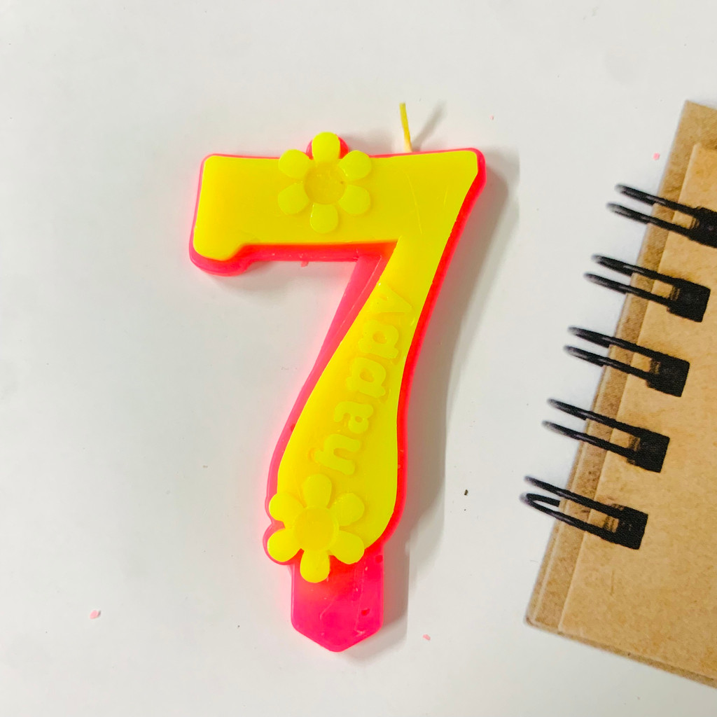 Nến Số Hồng Vàng Hoa Cúc  Siêu Đẹp, Phụ Kiện Bánh Kem,Đồ Trang Trí Bánh Sinh Nhật Bánh Kem