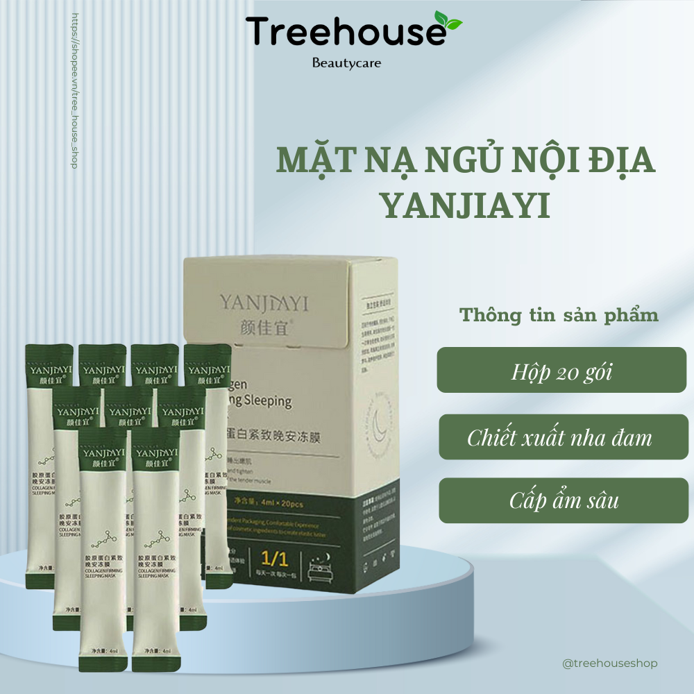 Mặt Nạ Ngủ Dạng Gel Collagen Giúp Nâng Cơ Trắng Sáng Yanjiayi 4ml/pc lẻ 1 gói TREEHOUSE SHOP