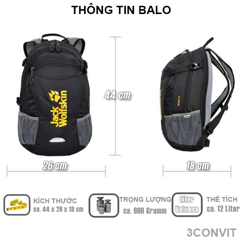 Balo Jack Wolfkins 12L