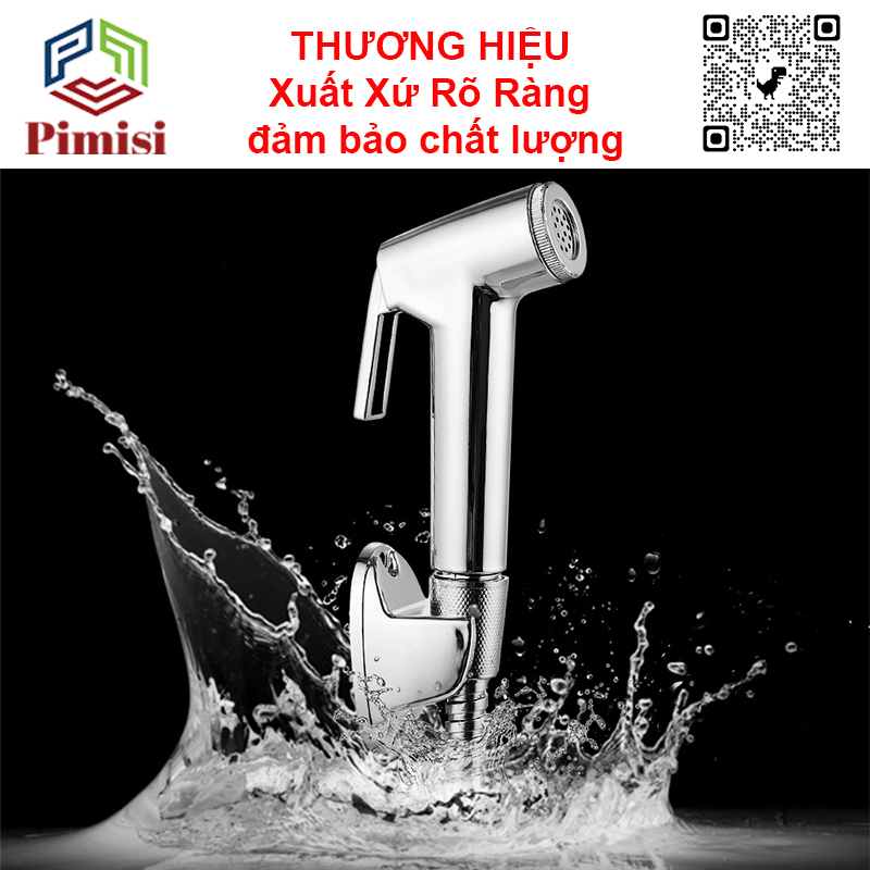 Vòi Xịt Vệ Sinh Pimisi PVX-101 Dây Mềm Inox 304 Cho Bồn Cầu, Nhà Tắm, Tăng Áp Lực Nước – Sáng Bóng Cao Cấp | Chính Hãng