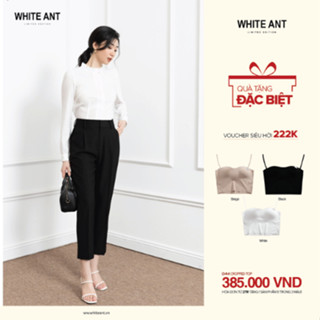 Quần Baggy Công Sở Nữ WHITE ANT Thiết Kế Dáng Dài Cạp Cao, Chất Liệu Vải Cao Cấp C