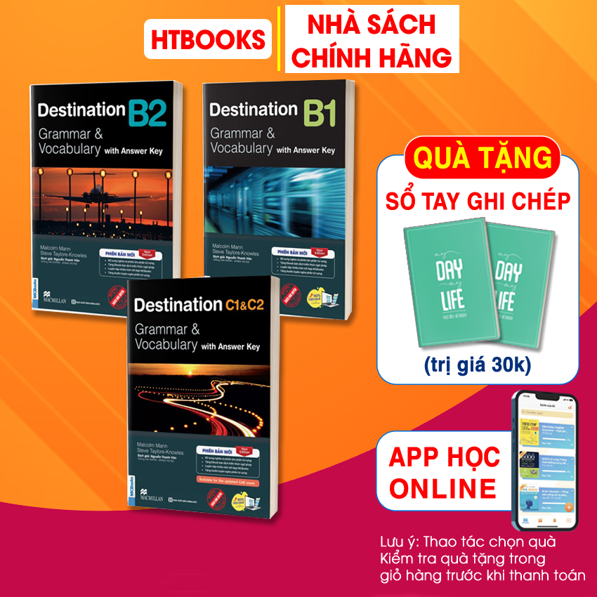 Sách Trọn Bộ Giáo Trình Destination Grammar & Vocabulary B1, B2, C1&C2 Có Đáp Án Đi Kèm Luyện Thi FCE