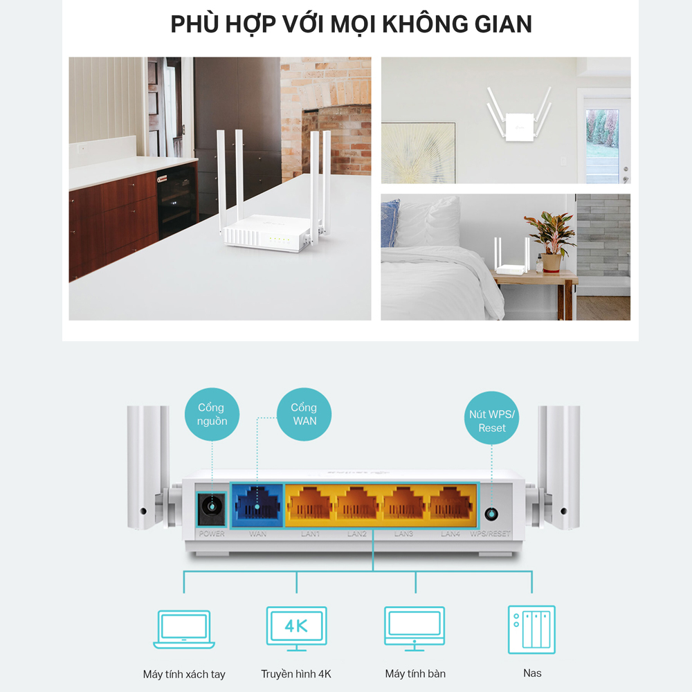 [Hỏa Tốc] Bộ Phát Wifi TP-Link Archer C24 Băng Tần Kép AC 750Mbps