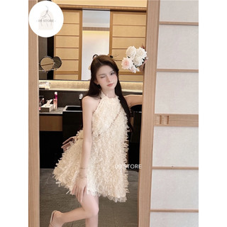 Đầm cổ yếm tua rua thắt nơ by 09 store