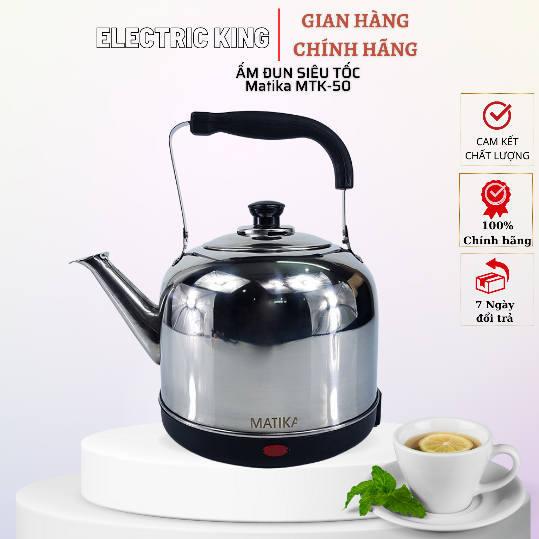 Ấm Đun Siêu Tốc Matika MTK- 50 dung tích 5L thân inox