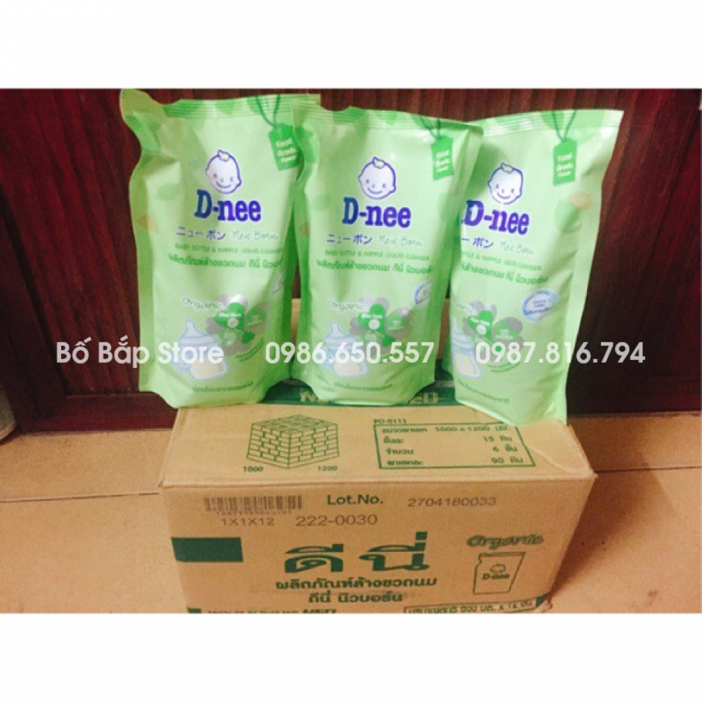 Nước Rửa Bình Sữa Dnee Organic Thái Túi 550ml An Toàn Cho Bé