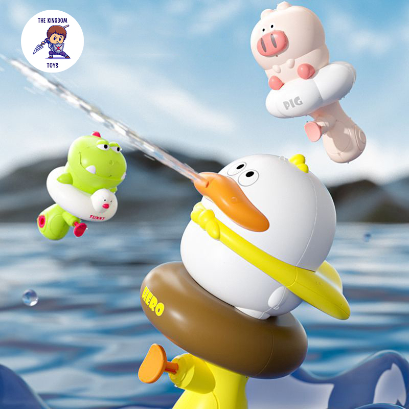Súng Nước Mini Khủng Long, Gà Siêu Nhân, Hươu, Vịt Siêu Nhân, Cá Mập, Cá Nóc, Cá Sấu, Sâu Larva Đồ Chơi Mùa Hè Cho Bé