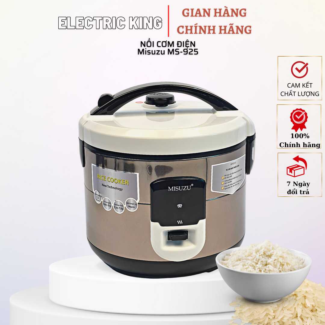 Nồi Cơm Điện1.8l Misuzu MS-925 Chống Dính Nắp Gài Cao Cấp