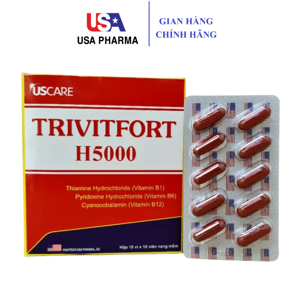 Viên Uống TRIVITFORT H5000 giúp bổ sung vitamin B1, B6, B12 cho cơ thể - Hộp 100 Viên