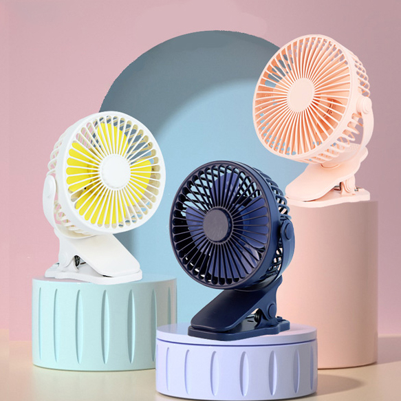 Quạt mini sạc tích điện kẹp để bàn không chổi than hoạt động cực êm nhiều màu sắc DN036