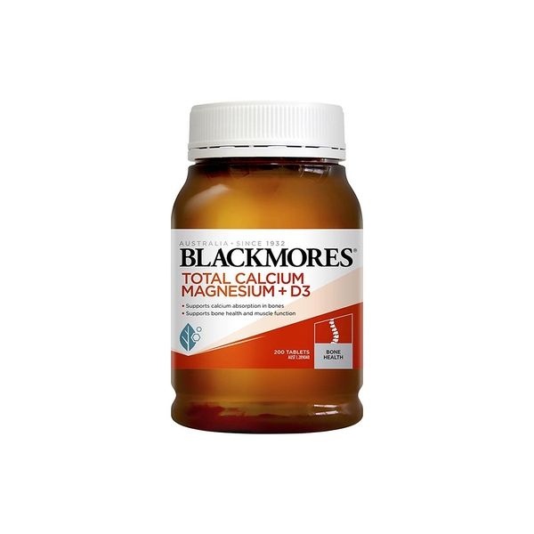 Viên uống Magie Blackmores Total Calcium Magnesium + D3, 200 Tablets nhập khẩu Úc - Gymstore