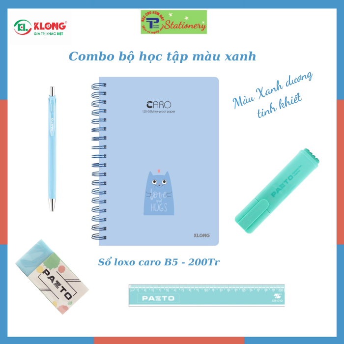 Combo 5 sản phẩm sổ loxo b5 klong, đồ dùng học tập thiên long  theo màu phong thủy siêu kute