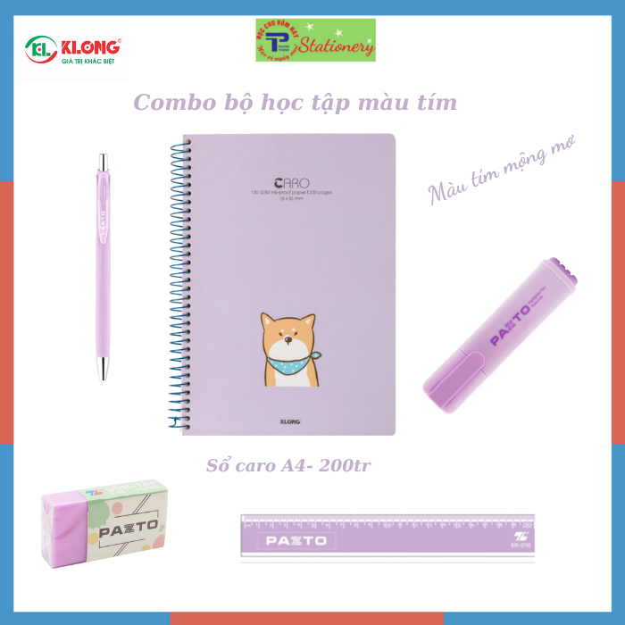 Combo 5 sản phẩm sổ loxo b5 klong, đồ dùng học tập thiên long  theo màu phong thủy siêu kute