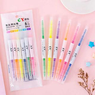 ✍mujicici✍Set bút dạ quang 6 màu lựa chọn