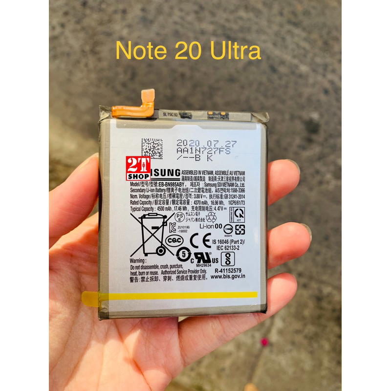 PIN S.AMSUNG NOTE 20 ULTRA CHUẨN ZIN, MÃ PIN EB-BN985ABY, DUNG LƯỢNG 4500MAH