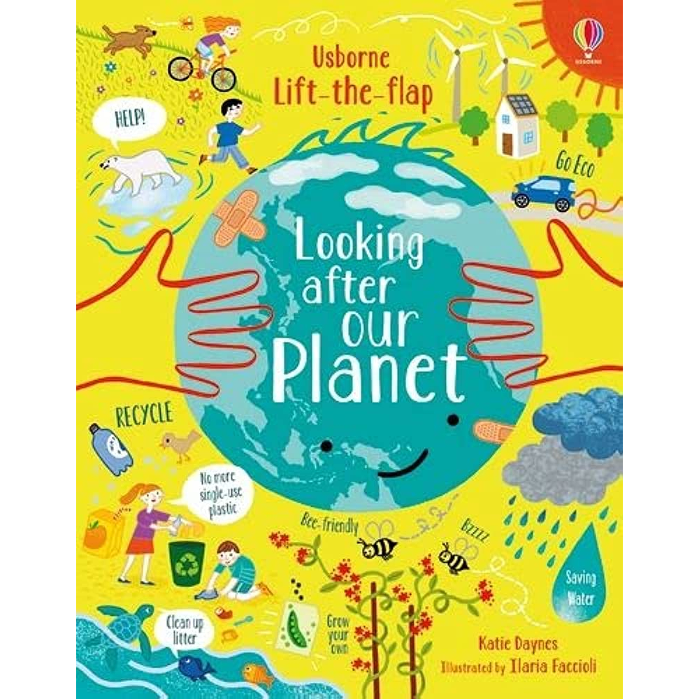 Sách tương tác thiếu nhi lật mở tiếng Anh Usborne Lift-the-Flap Looking After Our Planet