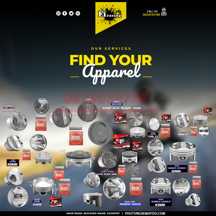 piston taracing cho các dòng xe exciter,winner,raider fi ,satria,vario,dream,wave 54mm,62mm,65mm,68m