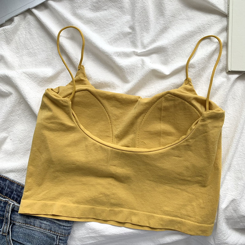 Áo Croptop Sát Nách Hai Dây In Chữ Dáng Ôm Có Mút Nâng Ngực Quyến Rũ Thời Trang Sugal TOP NU 079V4