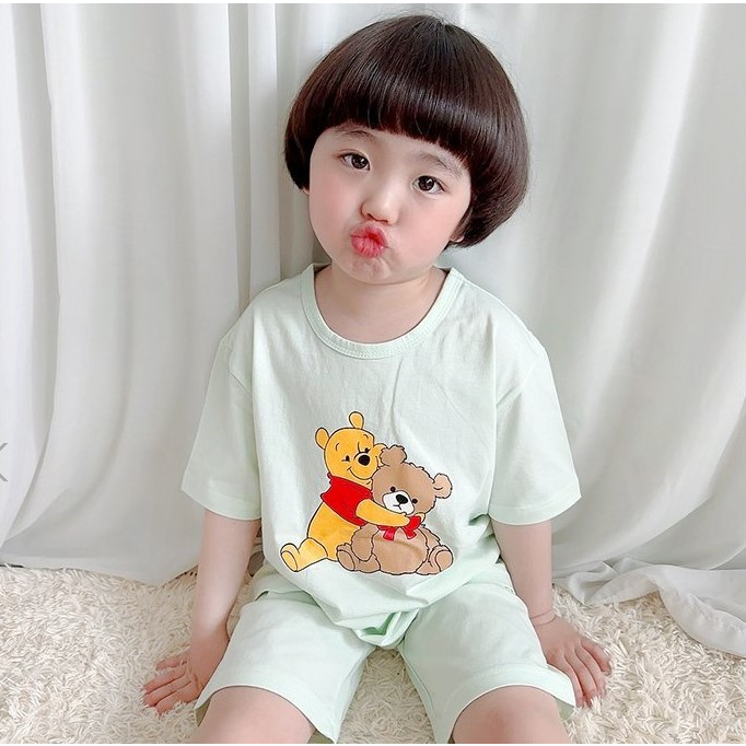 Bộ cộc cotton hè Roo nội địa Hàn Quốc cho bé