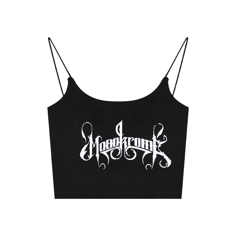 Áo Croptop Sát Nách Hai Dây In Chữ Dáng Ôm Có Mút Nâng Ngực Quyến Rũ Thời Trang Sugal TOP NU 079V6