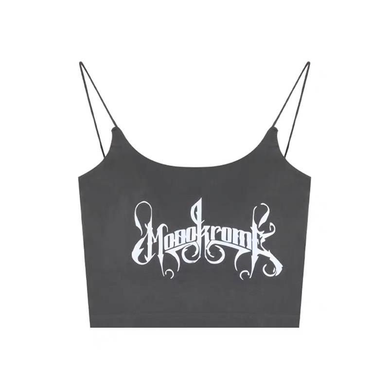 Áo Croptop Sát Nách Hai Dây In Chữ Dáng Ôm Có Mút Nâng Ngực Quyến Rũ Thời Trang Sugal TOP NU 079V6