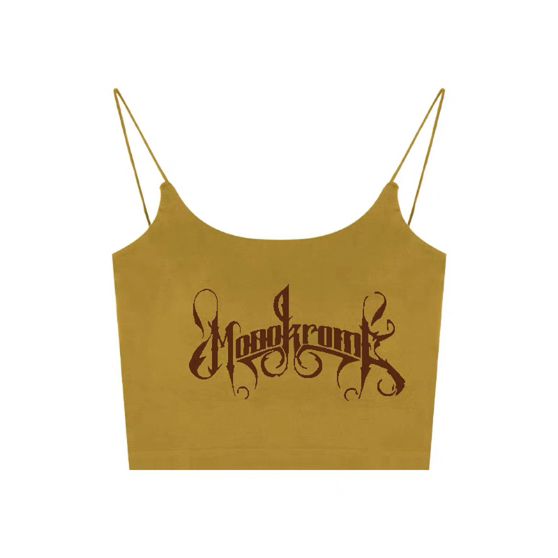 Áo Croptop Sát Nách Hai Dây In Chữ Dáng Ôm Có Mút Nâng Ngực Quyến Rũ Thời Trang Sugal TOP NU 079V6