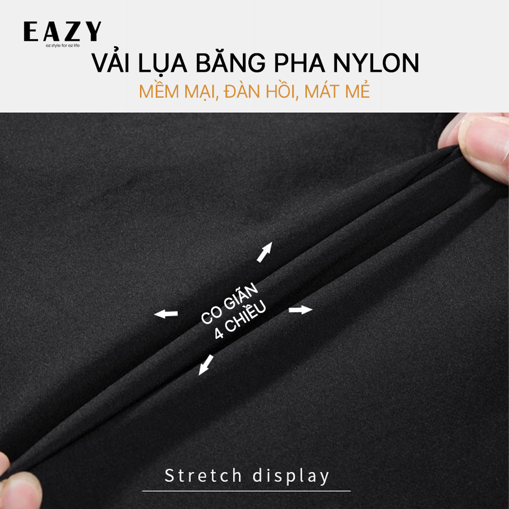 Quần short nam ống rộng vải lụa băng thoáng mát cao cấp EAZY - SP01 , Quần ngố nam thể thao cạp chun màu đen xám be | BigBuy360 - bigbuy360.vn