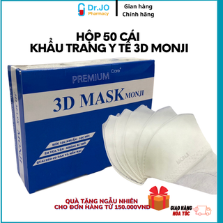 Khẩu trang y tế 3D monji kháng khuẩn chống bụi mịn hộp 50 cái