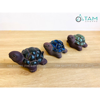 Tượng rùa gốm nâu đất TCV-RUA-01_TAN