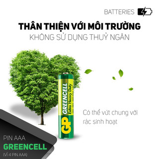 VỈ 2 VIÊN PIN ĐŨA AAA GP GREENCELL