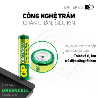 VỈ 2 VIÊN PIN ĐŨA AAA GP GREENCELL