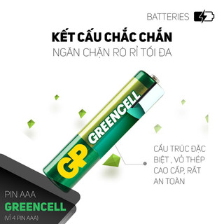 VỈ 2 VIÊN PIN ĐŨA AAA GP GREENCELL