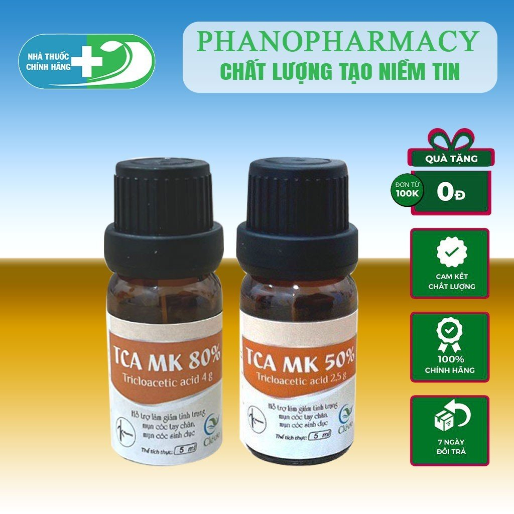 TCA MK 50% Giúp Xử Lý Sùi Mào Gà, Mụn Cóc, Gai sinh duc 5ml