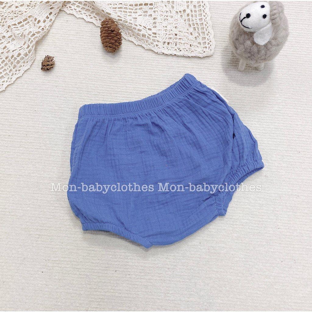 Quần bí vải xô muslin trơn cho bé gái bé trai 5-13kg