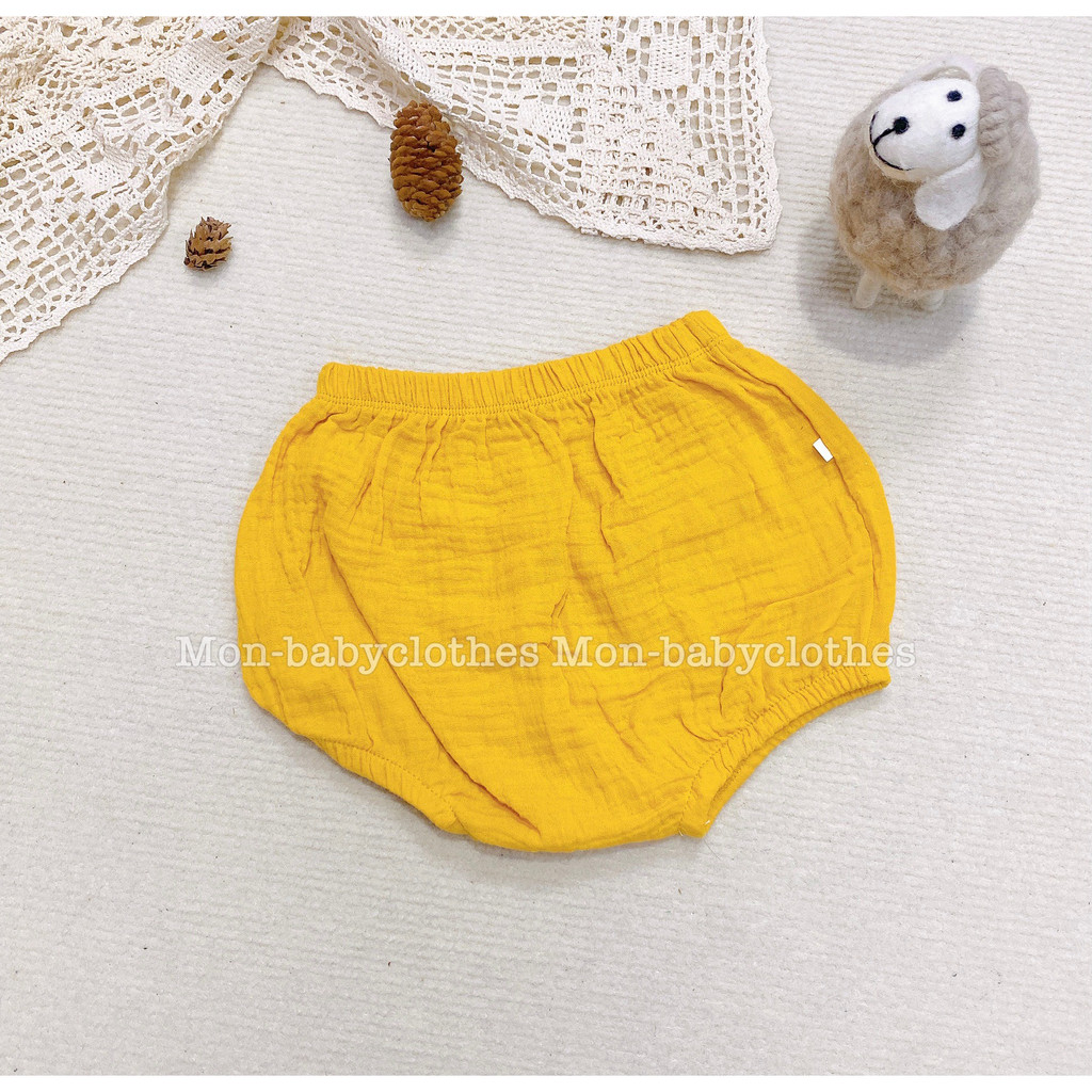 Quần bí vải xô muslin trơn cho bé gái bé trai 5-13kg