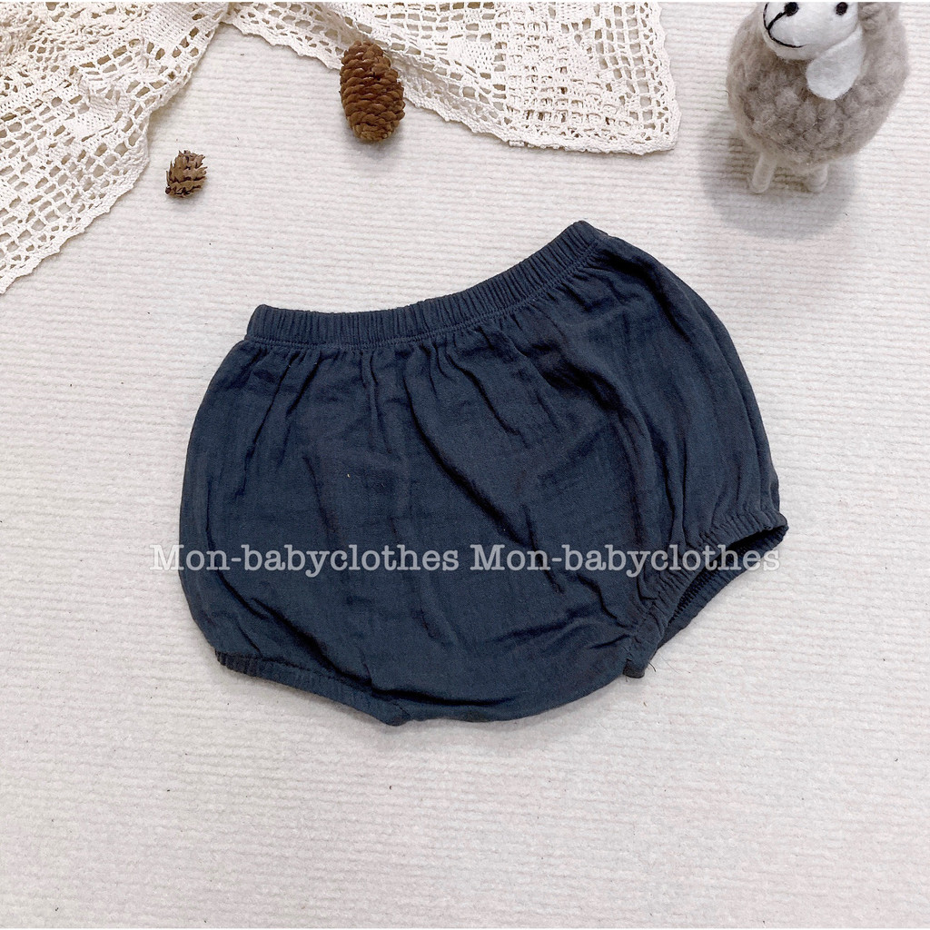Quần bí vải xô muslin trơn cho bé gái bé trai 5-13kg