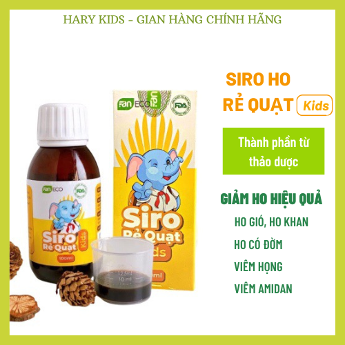 Siro ho rẻ quạt Kids giảm ho khan, ho có đờm, viêm họng cho bé hộp 100ml