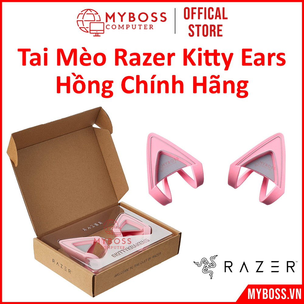 Tai mèo chính hãng Razer Kitty Phụ kiện đính kèm cho tai nghe Kraken Dây đeo siêu dễ thương Màu hồng