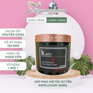 Kem ủ tóc phục hồi hư tổn hấp tóc mềm mượt, cho tóc khô xơ uốn nhuộm duỗi Kwin luxury smoothing and shiny 500ml