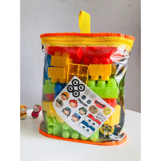 Đồ chơi xếp hình cho bé lắp ráp sáng tạo - Túi lắp ráp 46 chi tiết  [Made in Việt Nam]