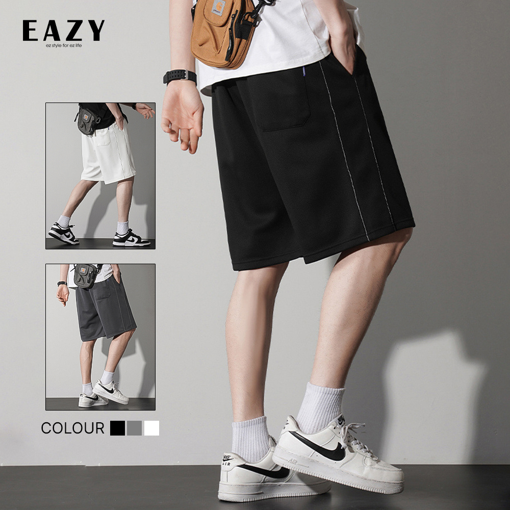 Quần short nam thể thao ống rộng thời trang EAZY - SP06 , Quần đùi nam chất mát mùa hè màu đen trắng xám