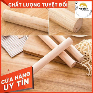 Cán lăn bột bằng gỗ tròn trơn 24cm - hàng loại 1 - cán lăn bột gỗ có thể dùng làm chày giã thực phẩm mt277ch