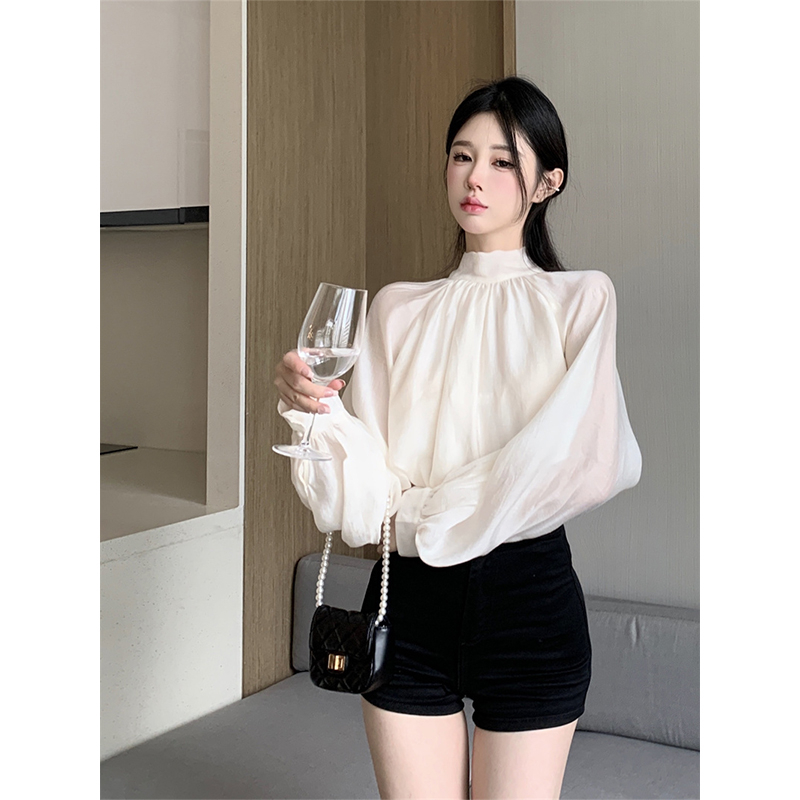Áo sơ mi nữ dài tay cổ thắt nơ sang chảnh hàng QC VN306