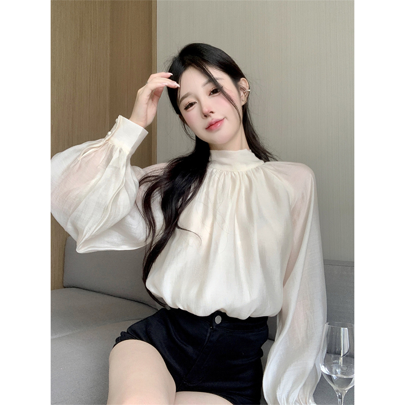 Áo sơ mi nữ dài tay cổ thắt nơ sang chảnh hàng QC VN306