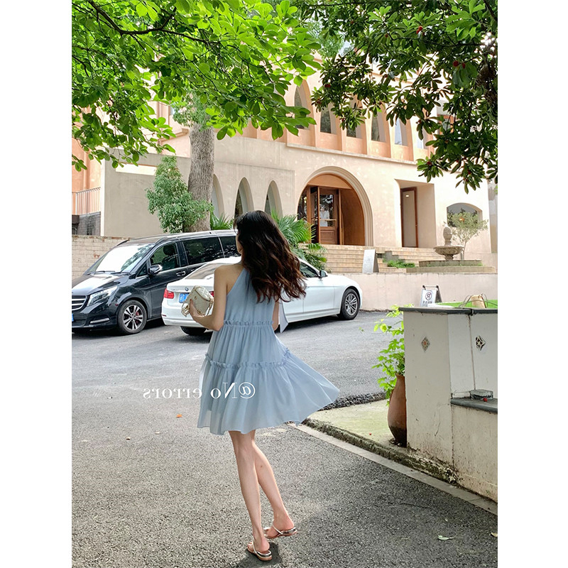 Váy hở vay dáng xòe chất tơ đẹp hàng QC VN307