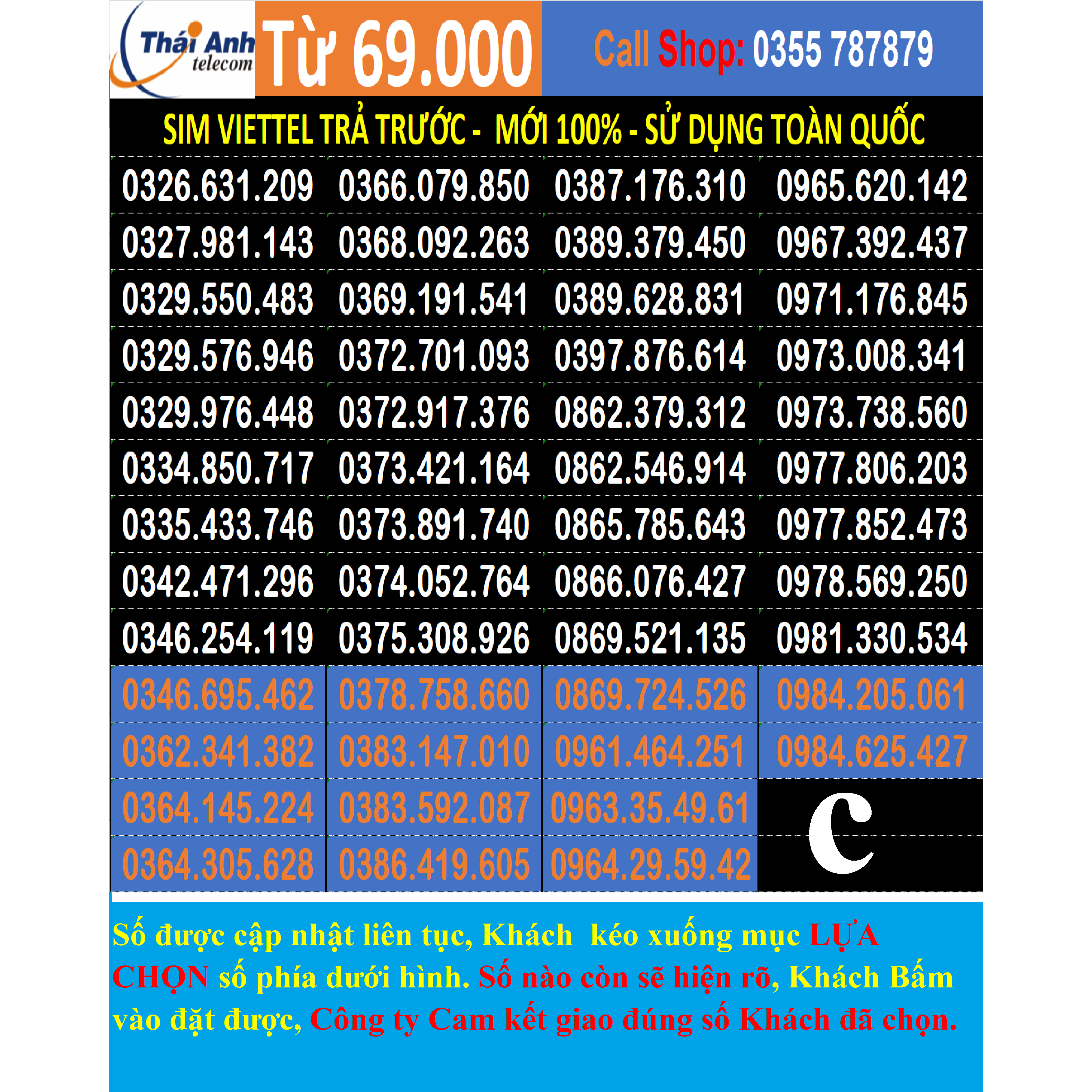 Sim Viettel Trả trước - Chọn số - Sim Nghe gọi, Nhắn tin, 4G - Sim mới 100%, Gói cước Tomato và nhiều gói 4G đi kèm