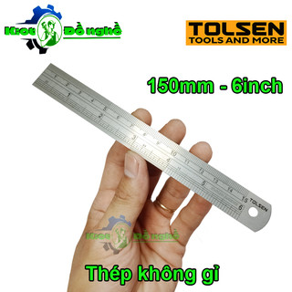 Thước lá 150mm tolsen 35024 - thước thép không gỉ - kiot đồ nghề