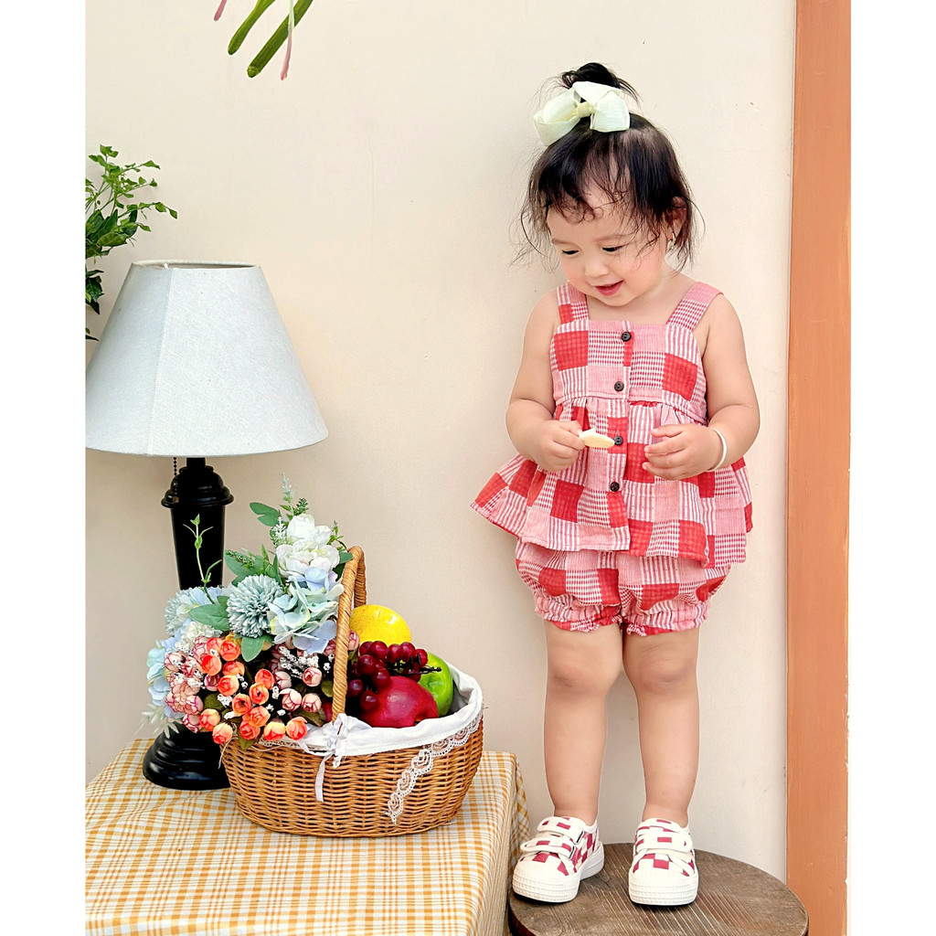 Bộ 2 Dây Bé Gái Cực Cute Chất Liệu Cotton Cao Cấp Thoáng Mát - FREJA SET - SEC003 - SAOLA KIDS CLOTHING